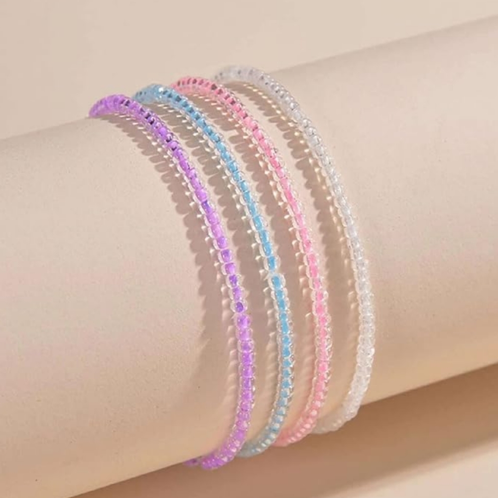 4 anklets 🩷💜🤍🩵 - Picture 7 of 7